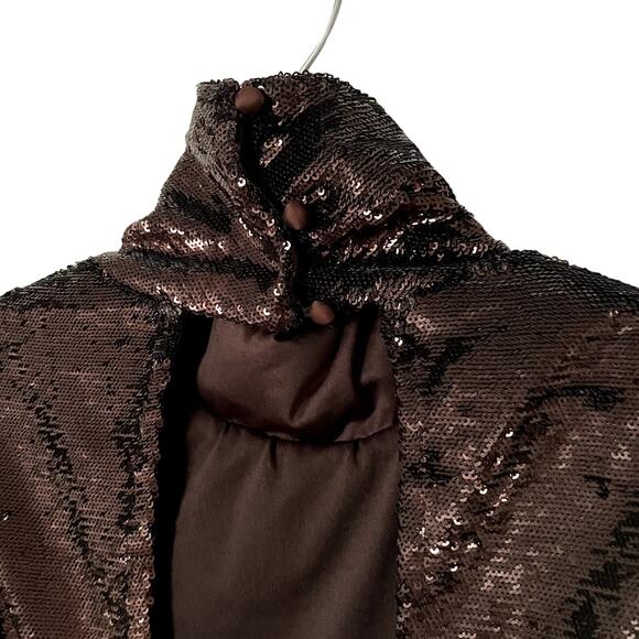 NWT Zara Sequin High Neck Metallic Cut Out Open Back Midi Dress Medium - Picture 6 of 9